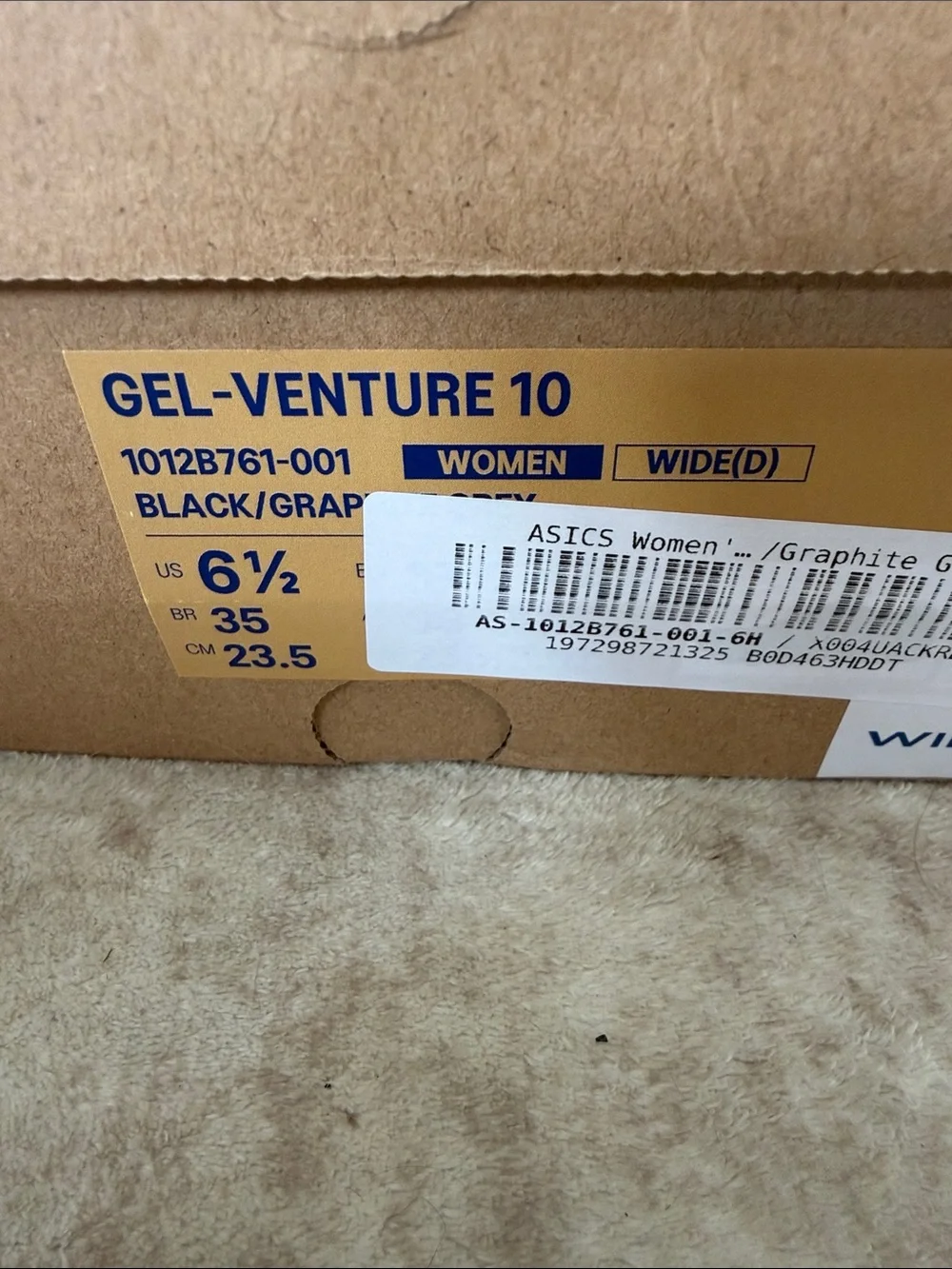 Asics Women's Gel-Venture 10 Black Running Shoes 6.5W - Picture 8 of 8